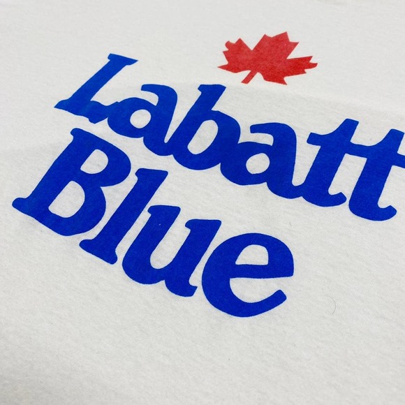 Labatt Blue T-shirt 90s Single Stitch Screen Stars Cotton Tee Size X-Large - Picture 3 of 4